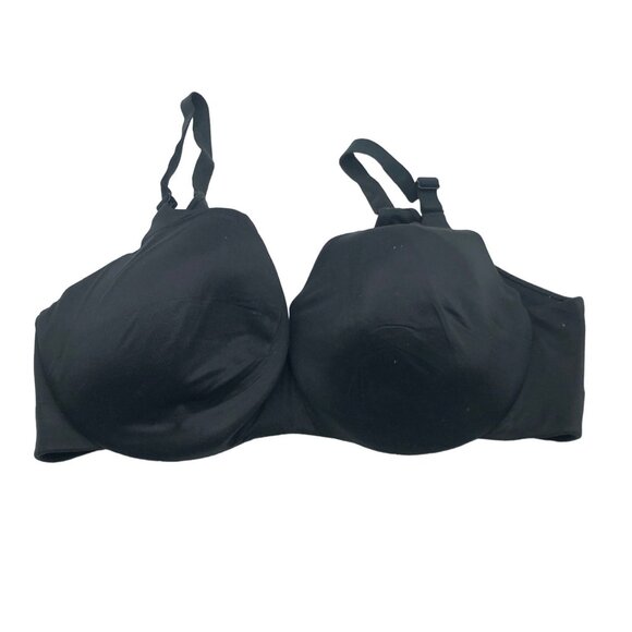 Cacique Black Lightly Lined Balconette Bra Adjustable Straps Hook Closure 44DD - Picture 1 of 4